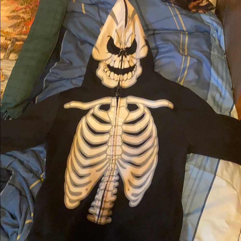 boys glow in the dark skeleton hoodie